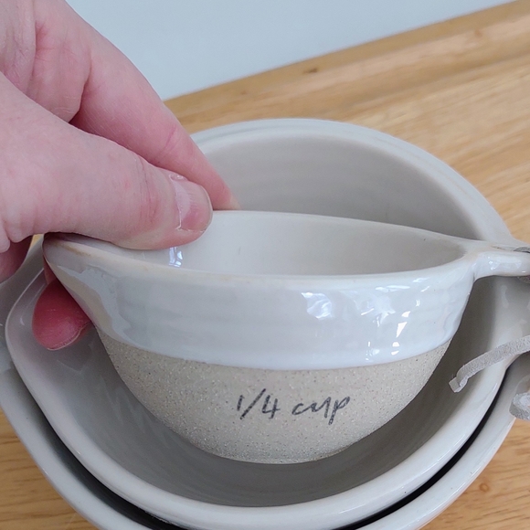 Mud Pie Stoneware Nesting measuring cups, 3 pc set, 42600503 - Picture 5 of 10